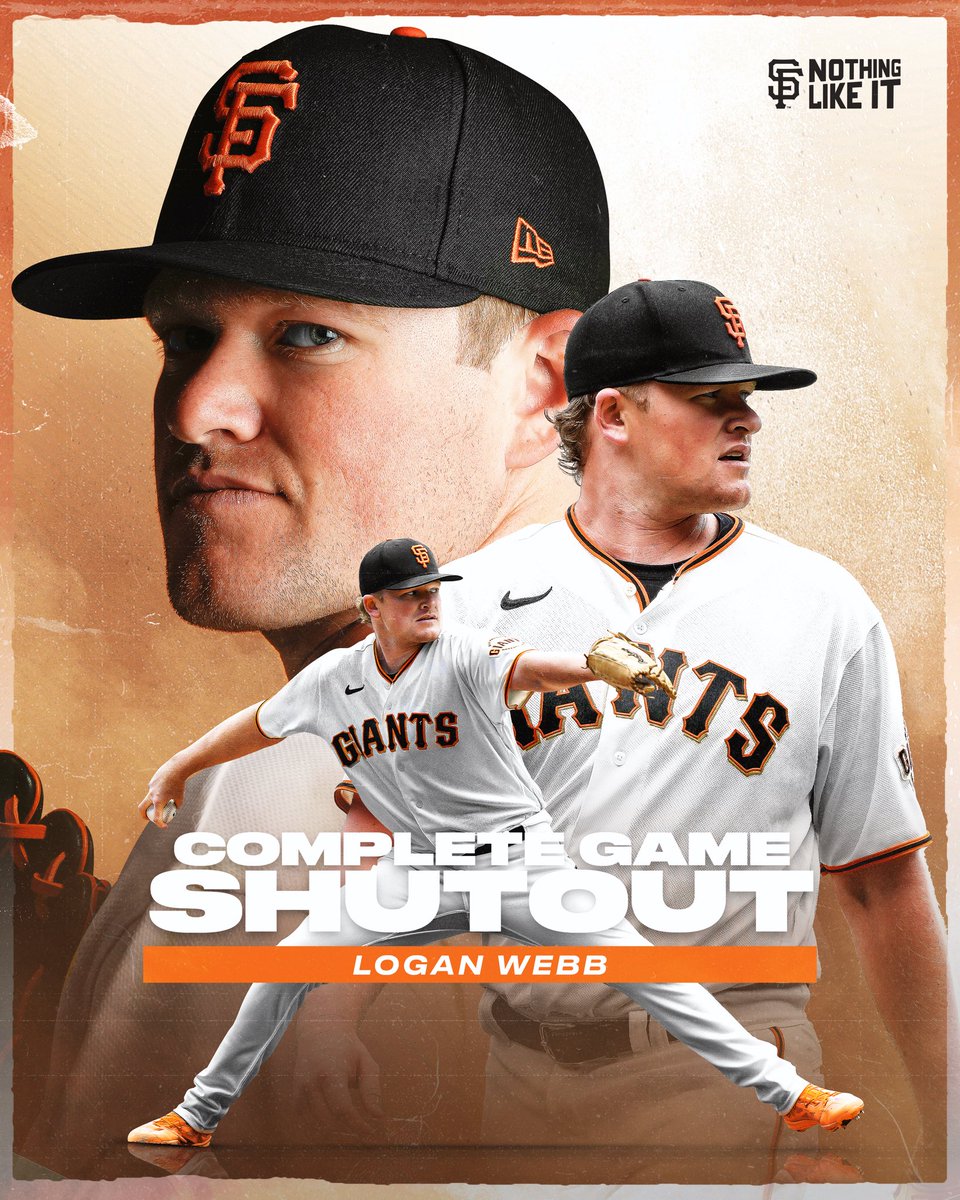 SFGiants's tweet photo. The first complete game shutout of @LoganWebb1053’s career 👏 https://t.co/o8Wiw5xh1S