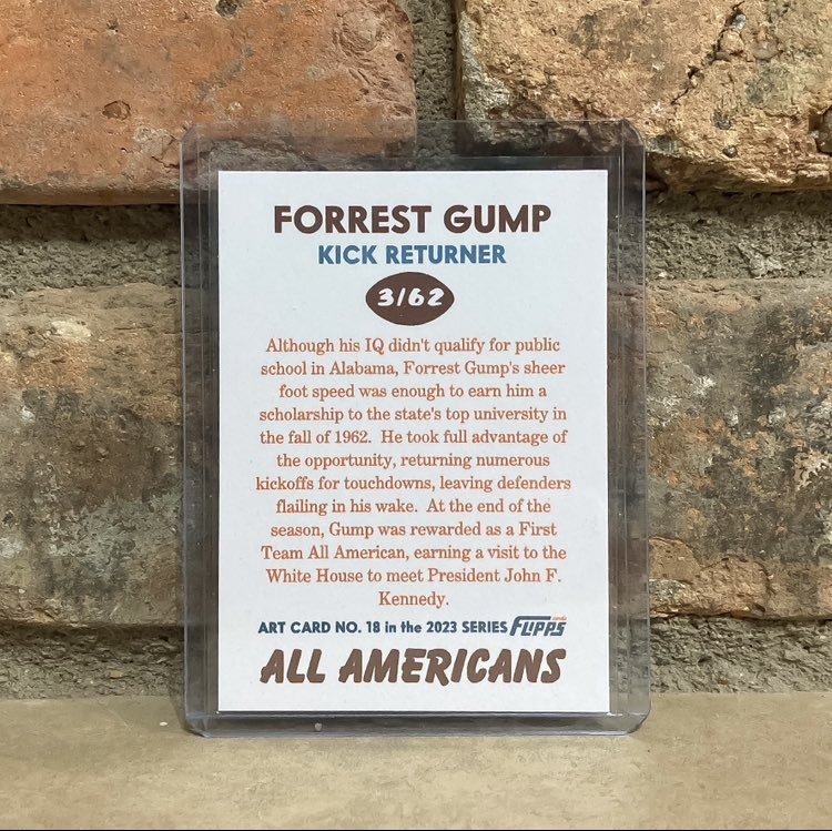 FlippsCards's tweet photo. In honor of Tom Hanks’ birthday, here’s one of our #ForrestGump art cards - limited to 62 prints and available for just $7.77 shipped. ✈️
DM for order details. 👊 #TomHanks #cardart #flippscards https://t.co/ddkwYuZHts