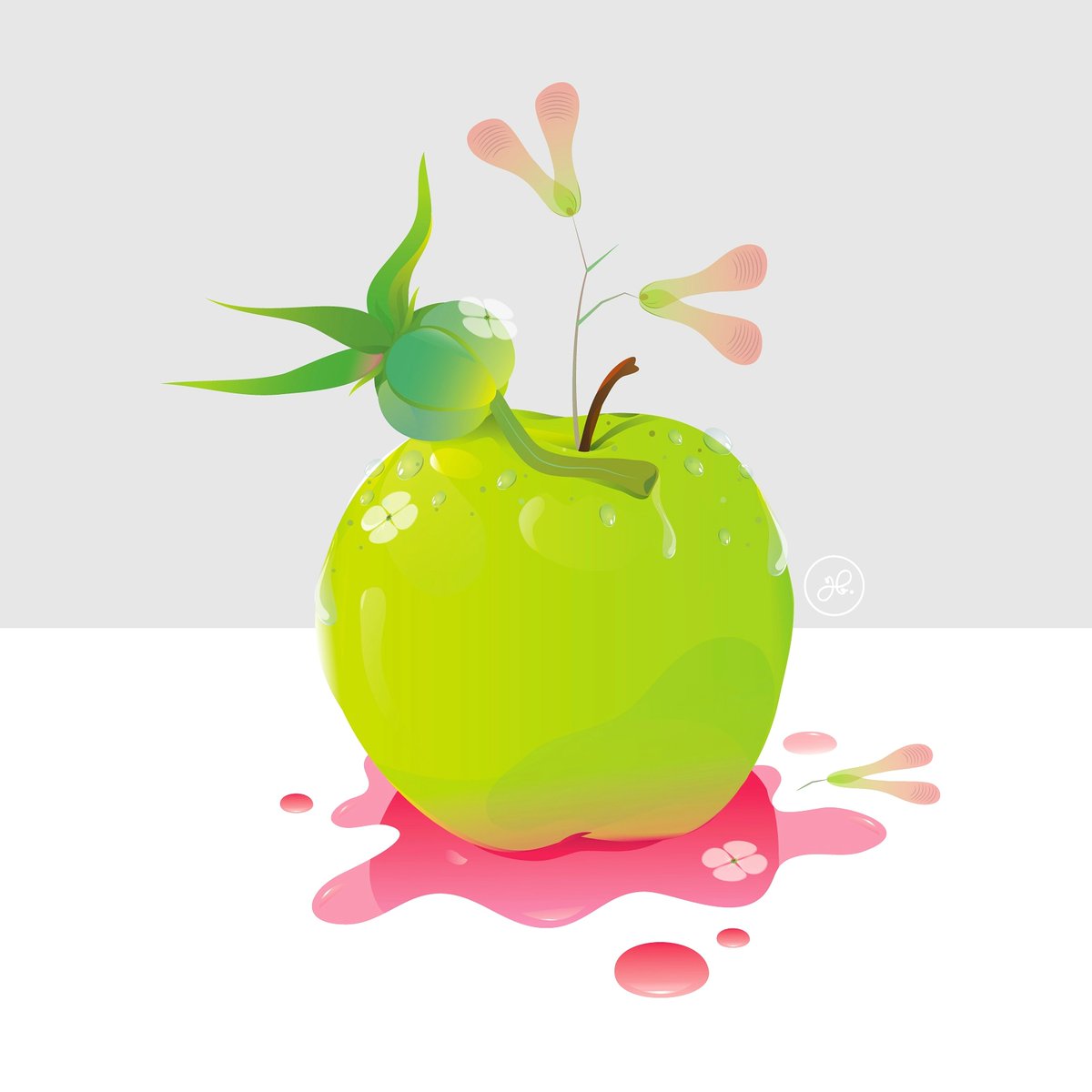 JulieB60's tweet photo. ● Pomme ●
Illustration inspirée d'une photo de @vaasialis ♡
Végetal, croquant et peps acidulé.
.
#illustration #illustratorlife #pomme #apple #vegan #veganstyle #juliebaldassi #new #graphicdesign #🍏 #illustrations #food #illustrationfood #illustratrice #work https://t.co/DKGsj5I6ef
