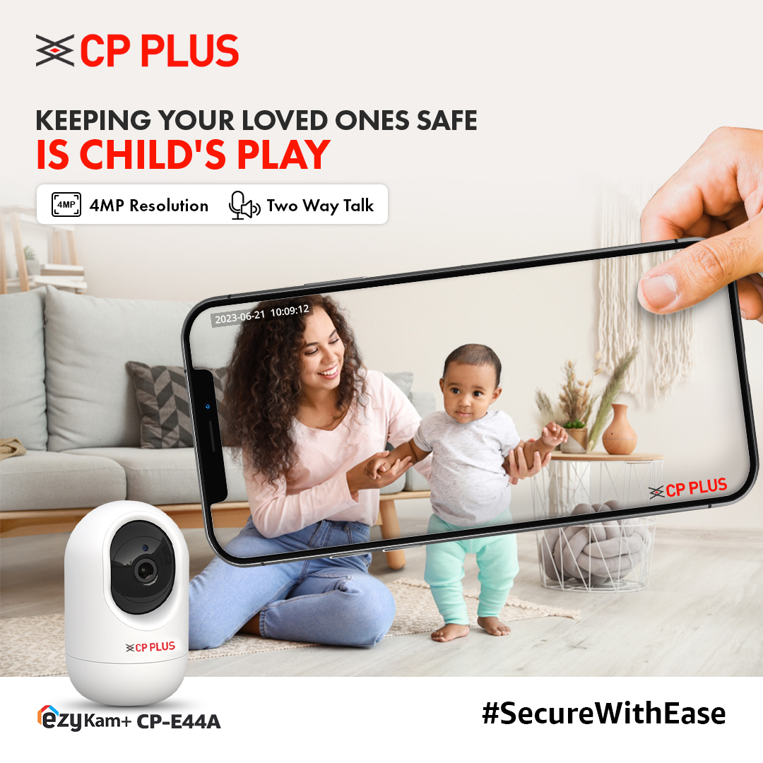 cpplusglobal's tweet photo. Take the security of your loved in your own hands. With EzyKam+ CP-E44A,  you can watch over them and keep them safe without any hassle . ❤️🏠🏠

#SecureWithEase #CPPlus #SmartSecuritySolutions #SmartHomeSecurity https://t.co/9T112Jo4wm
