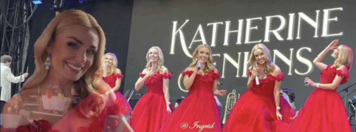 @KathJenkins😱Memories of an Amazing evening @Henley40 last year💕Katherine in exquisite @suzanneneville gown🥰Lady In Red in the hot evening💕only 48 days till @LastNightofProms not that I’m counting🤣 see you there😀🌹💕Xx #katherinejenkinsobe #PerfectionPersonified #ladyinred