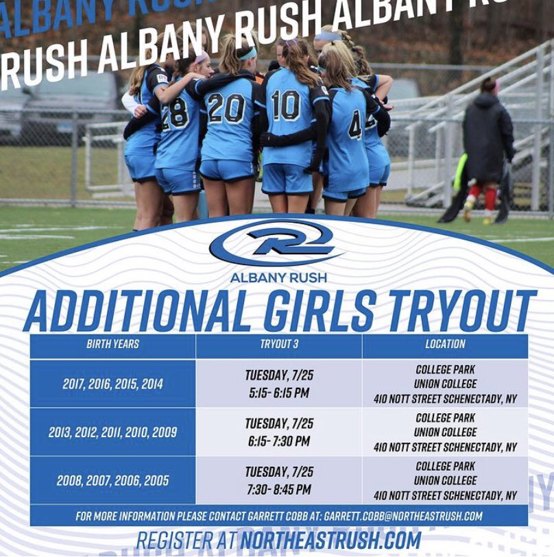 hlnkwocha's tweet image. Additional TryOuts➡️Spread The Word!
#RUID @RushSoccer #AlbanySoccer