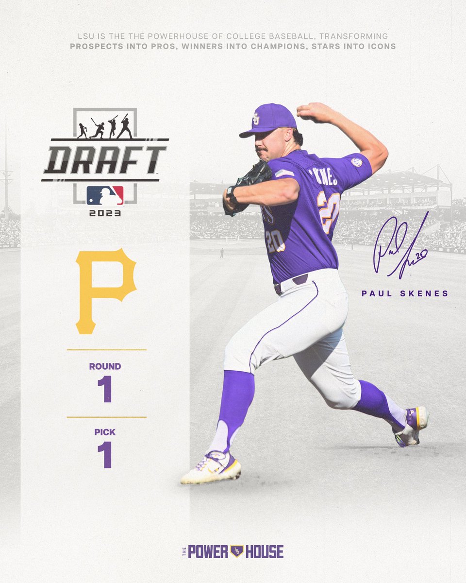LSU Baseball (@lsubaseball) on Twitter photo With the first pick in the 2023 MLB Draft, the Pittsburgh Pirates select Paul Skenes!
<a href="/Paul_Skenes/">Paul Skenes</a> | <a href="/Pirates/">Pittsburgh Pirates</a> With the first pick in the 2023 MLB Draft, the Pittsburgh Pirates select Paul Skenes!
<a href="/Paul_Skenes/">Paul Skenes</a> | <a href="/Pirates/">Pittsburgh Pirates</a>