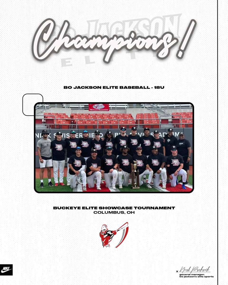 BJEBaseball's tweet photo. CHAMPS 🏆

Congrats to our 18u team who won the Platinum Bracket of the @BuckeyeElite tournament ‼️

That’s back-to-back 18u Platinum Bracket Championships for the #BJEFam 😏 https://t.co/mM7xmquBIa