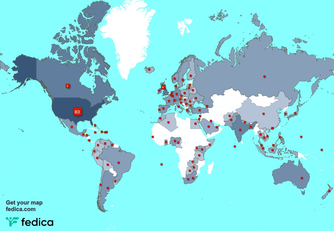 I have 8 new followers from Canada, and more last week. See fedica.com/!OOsal