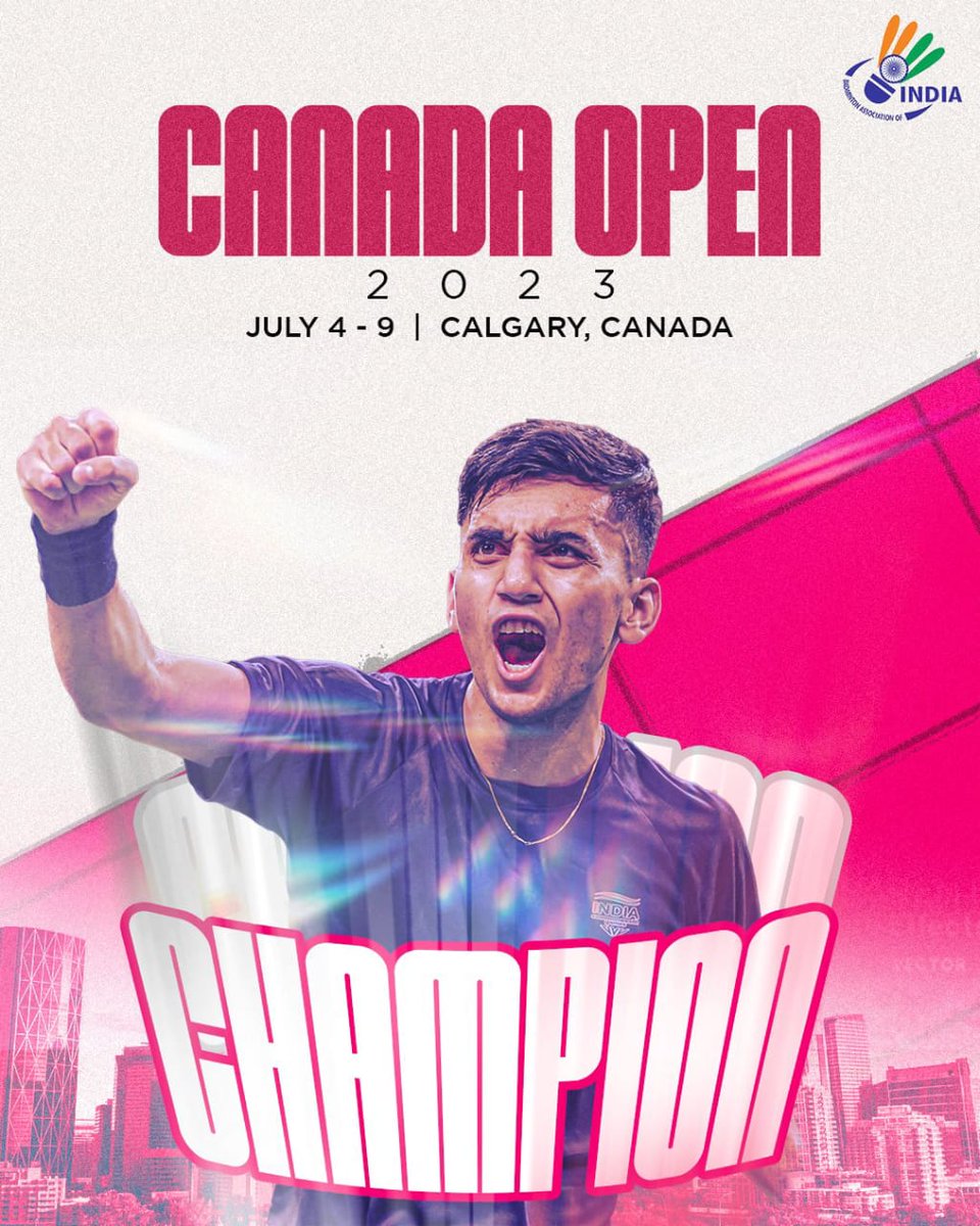 Congratulations to  Indian shuttler #LakshyaSen for clinching a thumping victory in Canada Open by defeated Li Shi Feng of China in #CanadaOpen final in Calgary, Canada.