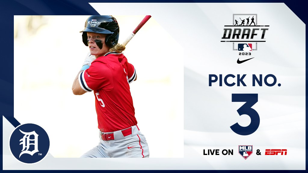 With the 3rd pick, the @Tigers select Franklin (IN) outfielder Max Clark, No. 5 on the Top 250 Draft Prospects list.

Watch live: atmlb.com/44DKVbZ