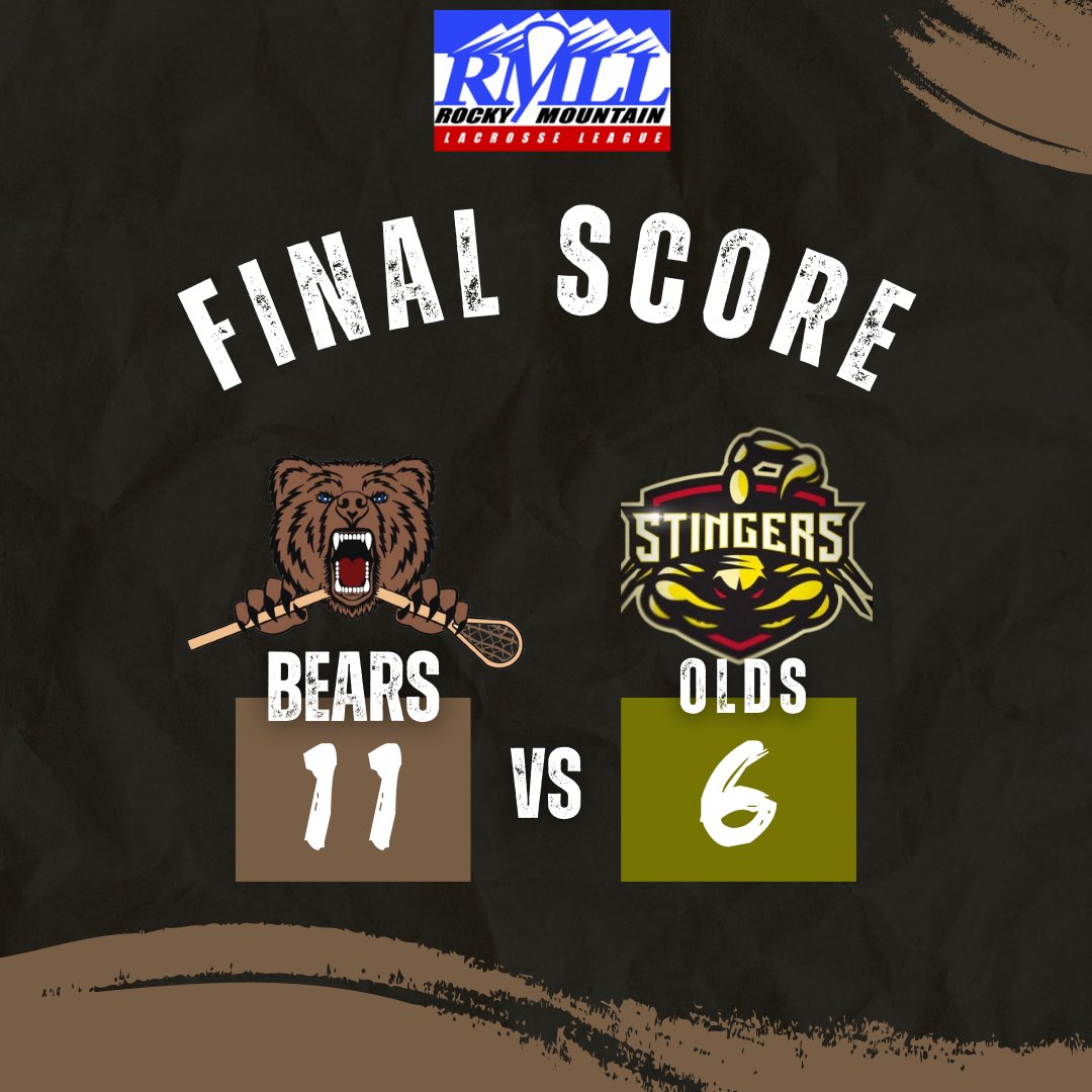 Bears win 11-6! Season finale vs the Mohawks next Sunday at Stu! #BearDown🐻⬇️