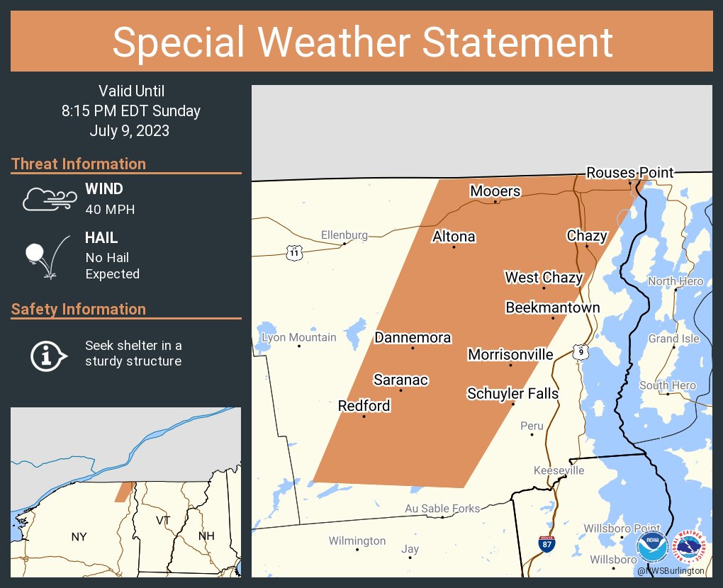 NWS Burlington on Twitter "A special weather statement has been issued