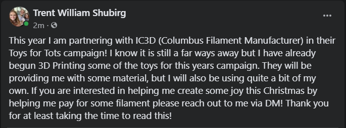trent_shubirg's tweet photo. Sharing everywhere and anywhere! Please support me in using my hobby to help make Christmas great for people who truly need it! https://t.co/uglNEz1FvQ