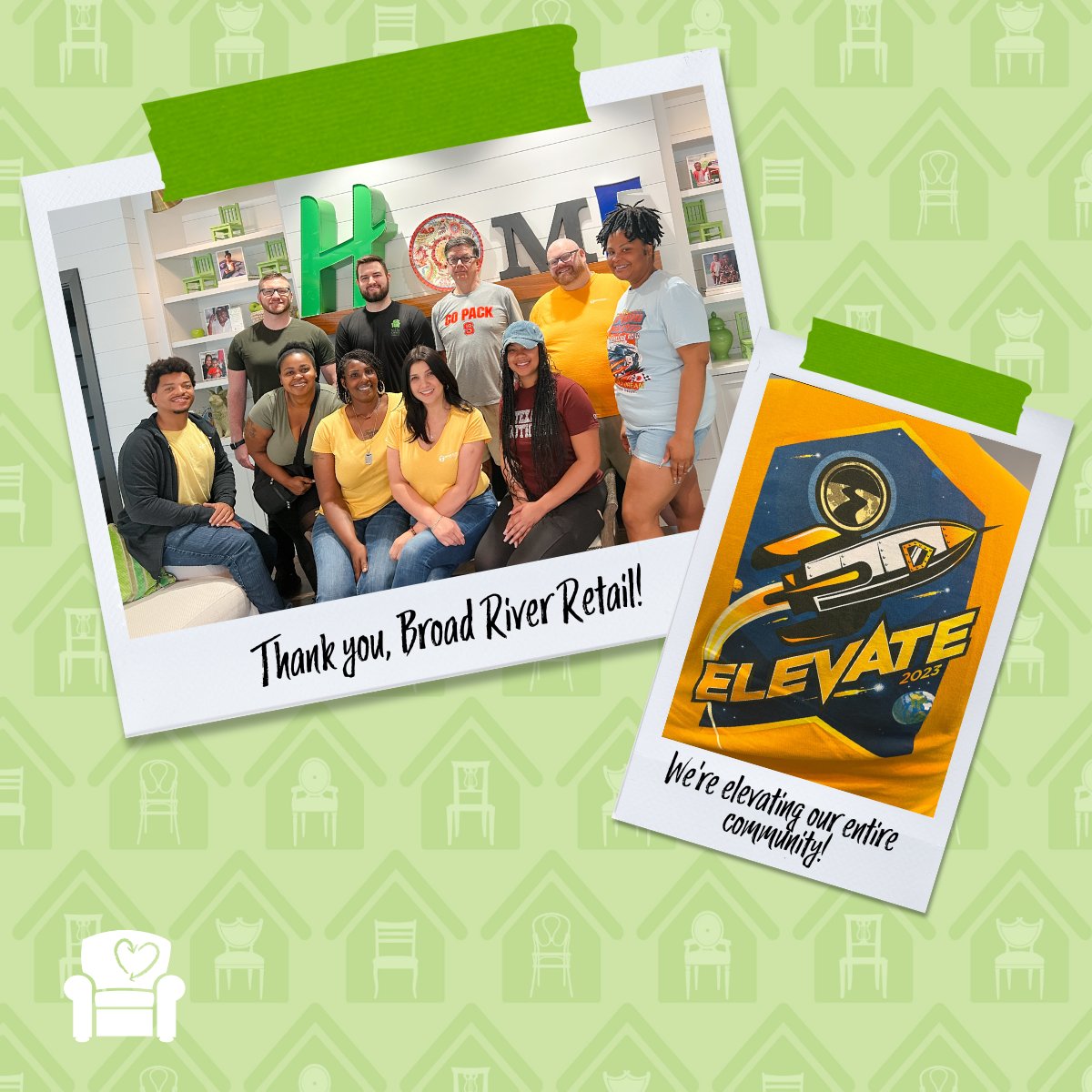 Our Downtown headquarters recently hosted two incredible organizations: the collective managers of Broad River Retail locations, and local members of the National Charity League, Inc. Thanks, all!

Now that's how you #DoGoodWithGreenChair. &gt;&gt; GET INVOLVED: bit.ly/3XG8L4N
