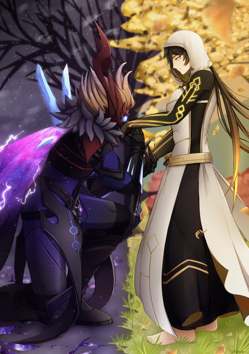soreillia's tweet photo. Eclipse🌙☀️ - My contribution for the tartali #NarwhalsAndLapisZine ✨#タル鍾 #公钟 https://t.co/WUlZtbgzkY