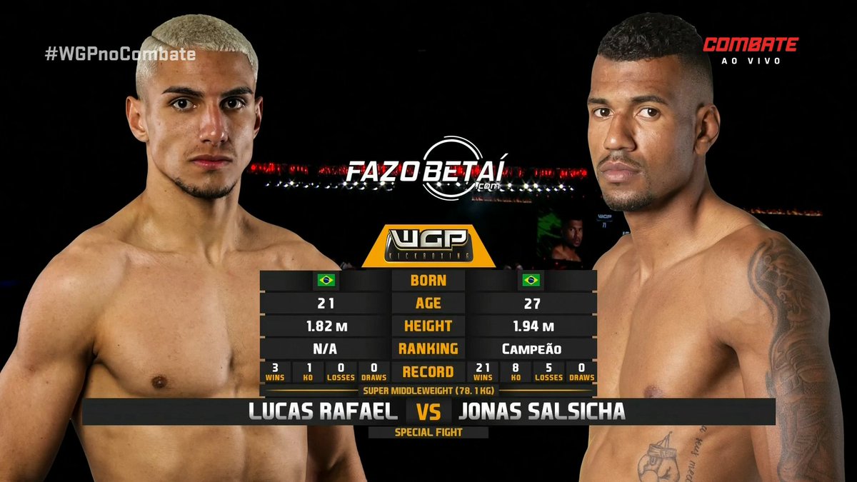 combate's tweet photo. CHEGAMOS AO MAIN EVENT! 💪

Lucas Rafael e Jonas Salsicha vão para o tudo ou nada! 👊💥

Curta as emoções da WGP ao vivo e com exclusividade na minha tela! Assine já! 🔥 

#WGPnoCombate #WGP #WGP71 #Kickboxing https://t.co/1CDfVNYejv