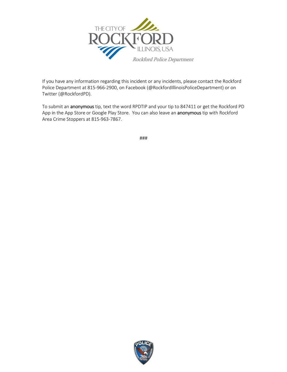 RELEASE:  Blue Island Man Charged with First Degree Murder in Rockford