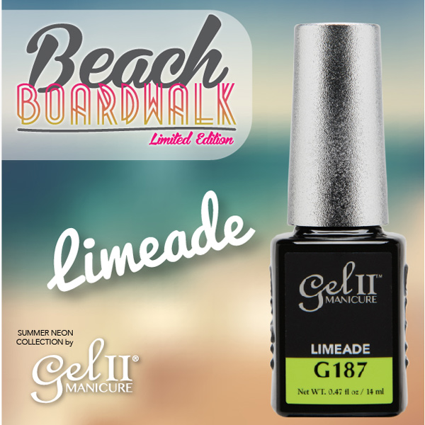 Gel II Beach Boardwalk Limeade G187 ⠀
bit.ly/2V8uLGV ⠀
#gelii #geltwo  #GelPolish #nailsalons #manicure #pedicure #nails