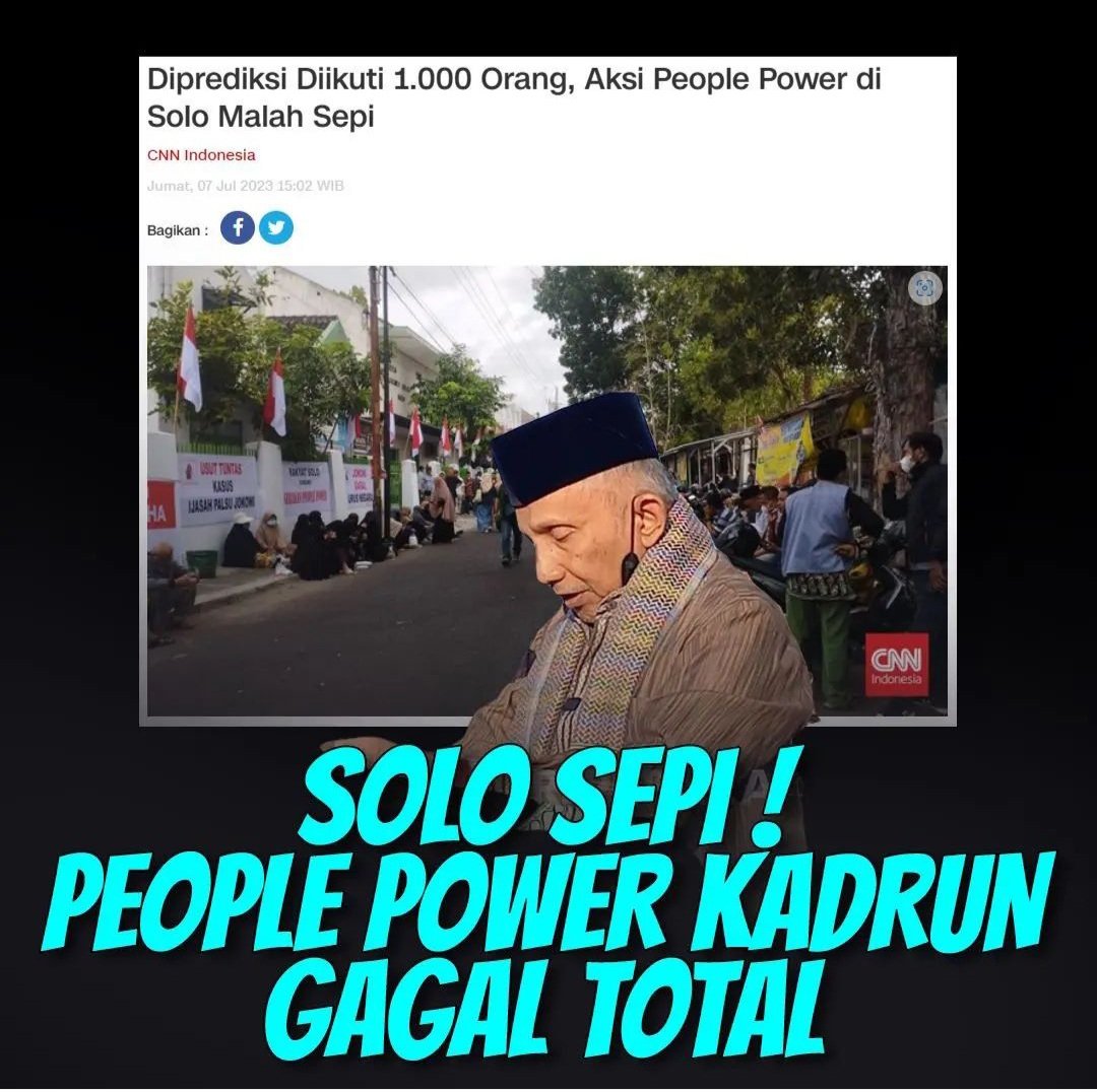 Mbah Amien Rais ini sudah sejak tahun 2019 PHP in kita!

Dari tahun itu dia sudah bengak-bengok mau melengserkan Jokowi lewat People Power. Katanya People Power itu konstitusional. Sampai sekarang janji itu kok ndak segera diwujudkan..

Sudah 4 tahun lho mbah,situ PHP in kami🤣