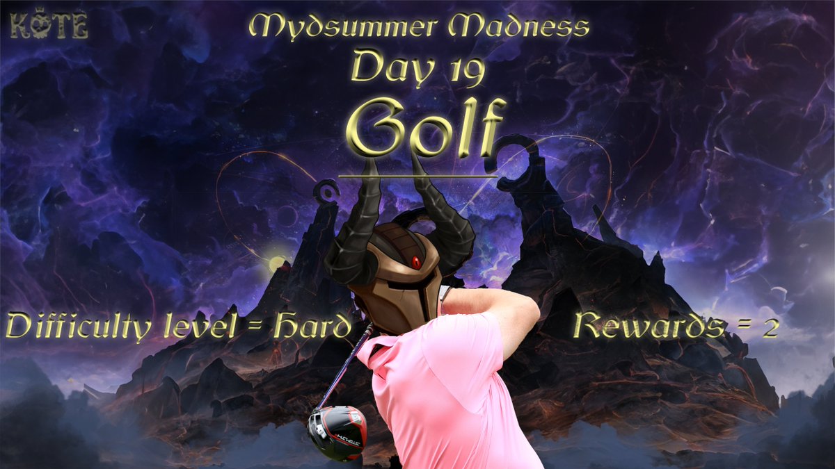 KnightsOfTheEth's tweet photo. MM Day 19: Golf ⛳️

-18 Holes (Fights)
-1 Turn (Spirit Well)
-Par 72 (Enemies)

1 bad shot can cost you an entire round.

Golf is hard, Golf is frustrating, Golf is fun?

𝐃𝐢𝐟𝐟𝐢𝐜𝐮𝐥𝐭𝐲: Hard
𝐄𝐬𝐭. 𝐓𝐢𝐦𝐞: 45 mins - 2 Hours
𝐑𝐞𝐰𝐚𝐫𝐝𝐬: 2

(hit your Fade today. 😉) https://t.co/ZkFiOv4Ytk