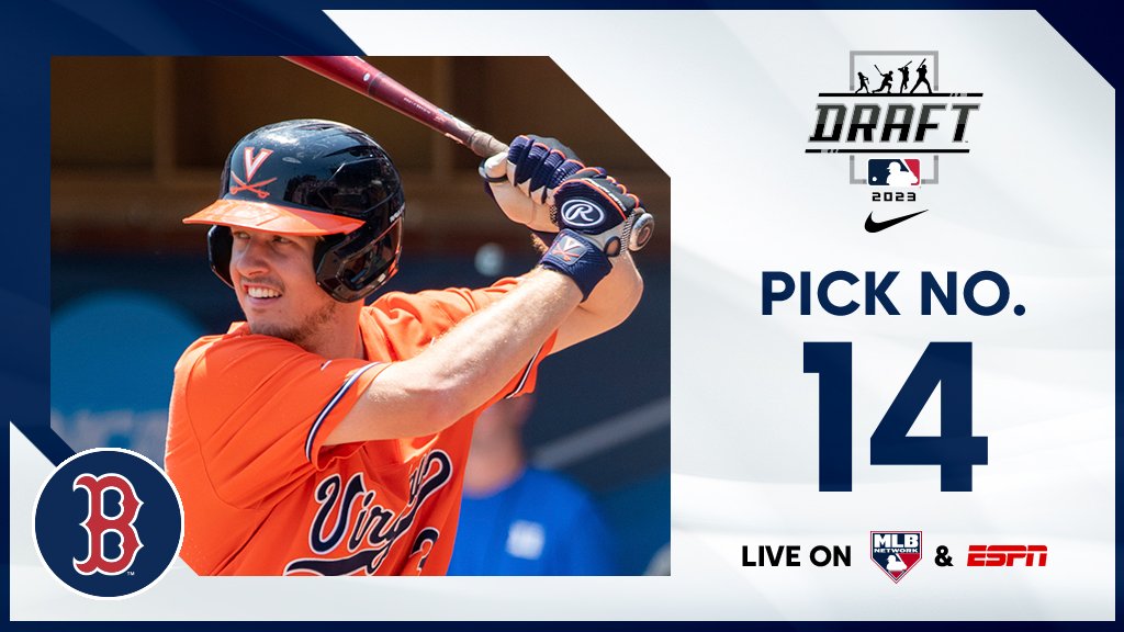 With the 14th pick, the <a href="/RedSox/">Red Sox</a> select <a href="/UVABaseball/">Virginia Baseball</a> catcher Kyle Teel, No. 7 on the Top 250 Draft Prospects list.

Watch live: atmlb.com/44DKVbZ
