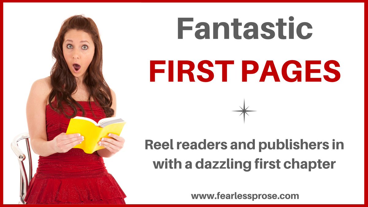 FearlessProse's tweet image. Fantastic First Pages 📚📕
Reel readers and publishers in with a dazzling first chapter

Make sure your story grips readers from the very first line and doesn’t let them go
4 week online workshop hosted by @WF_Writers 

womensfictionwriters.org/fantastic-firs…
#fiction #writer #firstchapter