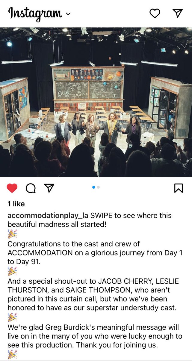 And so, for now, class dismissed… 🍎

<a href="/OdysseyTheatre_/">Odyssey Theatre Ensemble</a> 
#accommodationplay_la