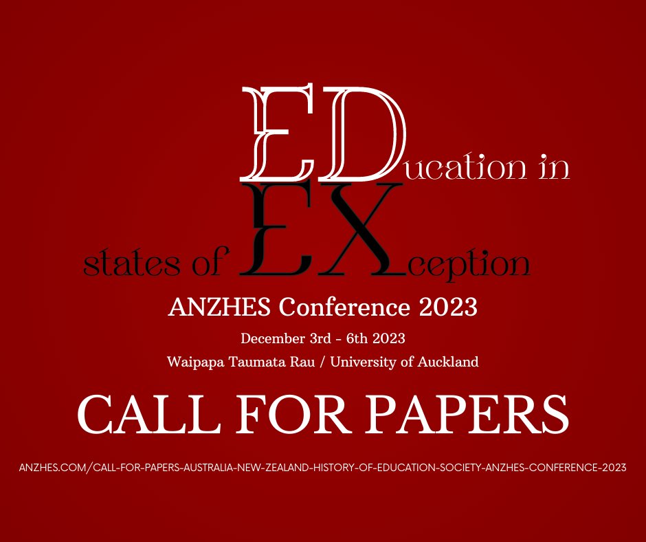📢📢Closing today📢📢

This is your last chance to submit a paper to present at the Australian and New Zealand History of Education Society's 2023 conference - get in quick!