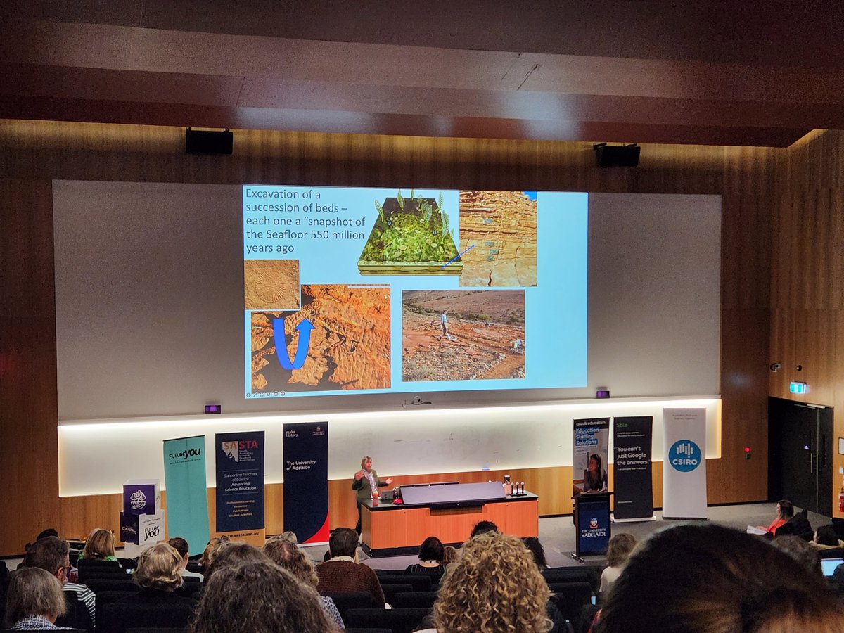 Day 1 #CONASTA70 keynote by Prof Mary Droser ... life in the ediacaran period showcased by fossils in the Flinders Ranges