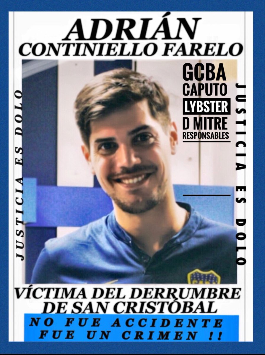 NORMAFARELO's tweet photo. @horaciorlarreta A mi hijo Adrián Continiello Farelo , lo dejaste sin futuro. Lo enviaste al cementerio x el derrumbe provocado x F Caputo tus amigos en PAVÓN 3062 CABA x tus construcciones indiscriminadas.Pero DE ESO NO HABLAS LO ENCUBRISTE !!! ME DEBÉS LA VIDA DE MI HIJO https://t.co/5aivJMXeaB