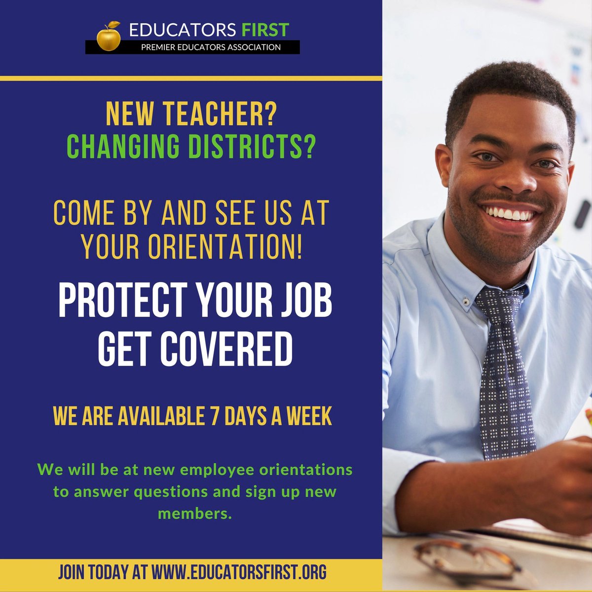 educators1st's tweet image. Are you starting a new job or joining a new district?  Be sure to take care of your membership!  Come and see us and we can help!