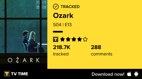 I've just watched episode S04 | E13 of Ozark! tvtime.com/r/2ST28 #tvtime