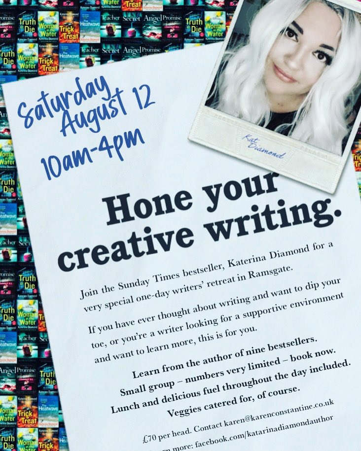 Karen Constantine (@uk_karen) on Twitter photo I’m running this special writers retreat for Kat Diamond for just 10 ppl, 6 already booked. Feel free to contact me if you’re interested or have questions. Beginners are welcome… don’t miss this unique opportunity! <a href="/BoardRamsgate/">Ramsgate Tourist Board</a> <a href="/ramsgate/">tracycotter</a> <a href="/Thanet/">Thanet</a> <a href="/thanetwriters/">Thanet Writers</a> @StephenTuffin I’m running this special writers retreat for Kat Diamond for just 10 ppl, 6 already booked. Feel free to contact me if you’re interested or have questions. Beginners are welcome… don’t miss this unique opportunity! <a href="/BoardRamsgate/">Ramsgate Tourist Board</a> <a href="/ramsgate/">tracycotter</a> <a href="/Thanet/">Thanet</a> <a href="/thanetwriters/">Thanet Writers</a> @StephenTuffin