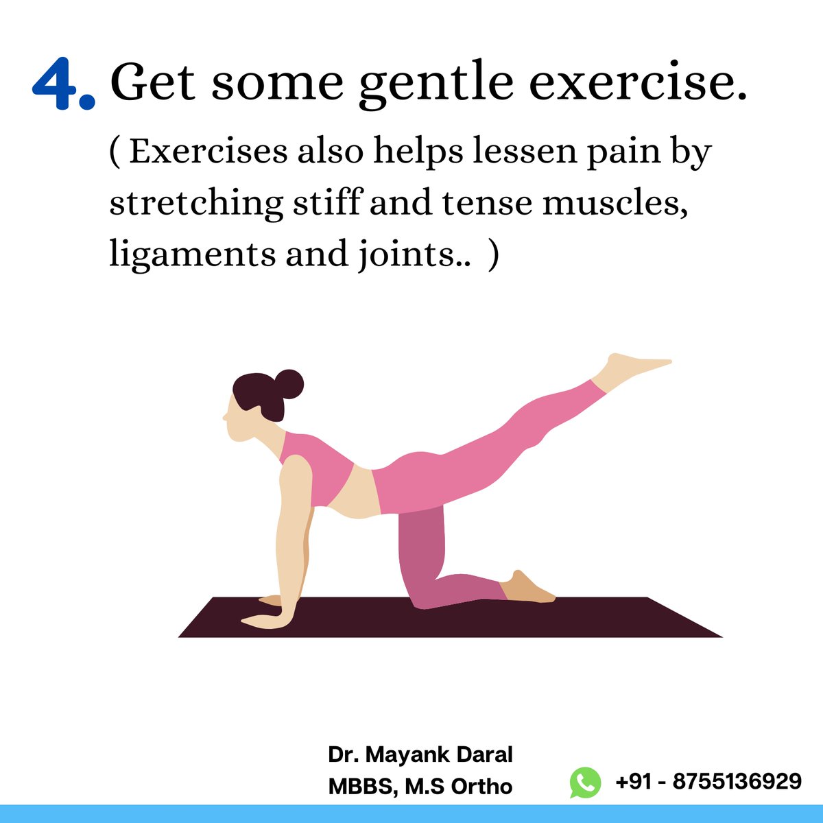 TheDaral's tweet photo. An #AchingBody makes every activity more difficult, from getting through your daily grind to going to sleep at night.
Does your whole #BodyAche?
There can be many possible reasons - sometimes our bodies ache from hard work or exercise, but at other times the causes of muscle aches can be more complex and associated with other symptoms.
If you or someone you know has been suffering from body aches, follow this guide to understand some of the underlying problems that may be causing them by your trusted #OrthopedicSurgeon - Dr. Mayank Daral.
For more #BodyAcheRelief, #BookYourAppointment and get immediate help now!
WhatsApp: (+91) 87551 36929
Like❤️ Subscribe👍 Share📤 Save💾
#BodyAches #BodyAchesAndPains #BodyAcheFix #BodyPain #Orthopedics #OrthopedicSurgeons #DrMayankDaral #DrDaralOrthopaedics #DrDaralPunjabiBagh #DrDaralBestOrthopaedics #DrDaralSportsInjuriesSpecialist #PainFree.