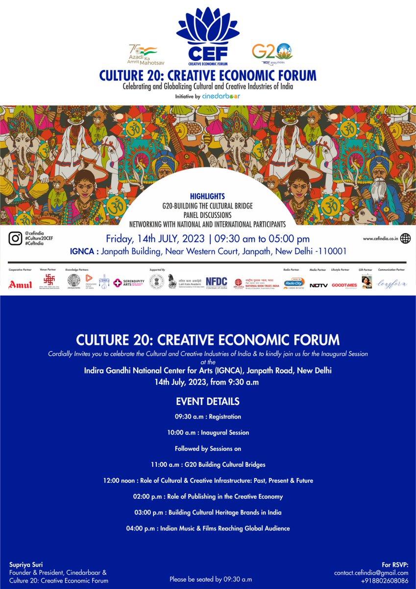 mayurpuri's tweet photo. This Friday, I'll be in Delhi for the #G20Summit2023 honouring an invitation from #CreativeEconomicForum
On behalf of @IPRSmusic,
I will speak about the Indian Music industry and its global impact. Would you like me to add something to my speech? Please feel free to comment. https://t.co/ivdRQdzvey