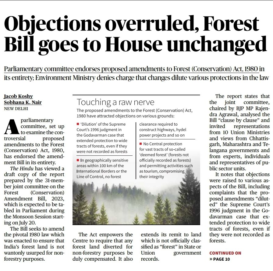 pitchaijohn1961's tweet photo. Arrogance of BJP government. 
Despite MPs' objections, the Modi government is not ready to accept it.

The forest bill goes to parliament unchanged.

The history says Adani took over many forest lands despite the objections by tribes.
Modi's intention may be the same, God knows.

This is another example of how the Modi government ignores the tribes.
Tribes are not human beings for Modi. Manipur is to prove it.

Tribes the original citizens of this country, are struggling to survive here.

Only Congress can protect them. 
Congress is the only party that protects every section of this country.

Our founding fathers envisioned India as a welfare state that takes care of its poor, rather than a capitalist nation where the rich get richer and poor and get poorer.

Join the IWC Movement on 
https://t.co/uxHLr4d8H4 if you agree.

#IndiaWithCongress
#ThisIsCongress