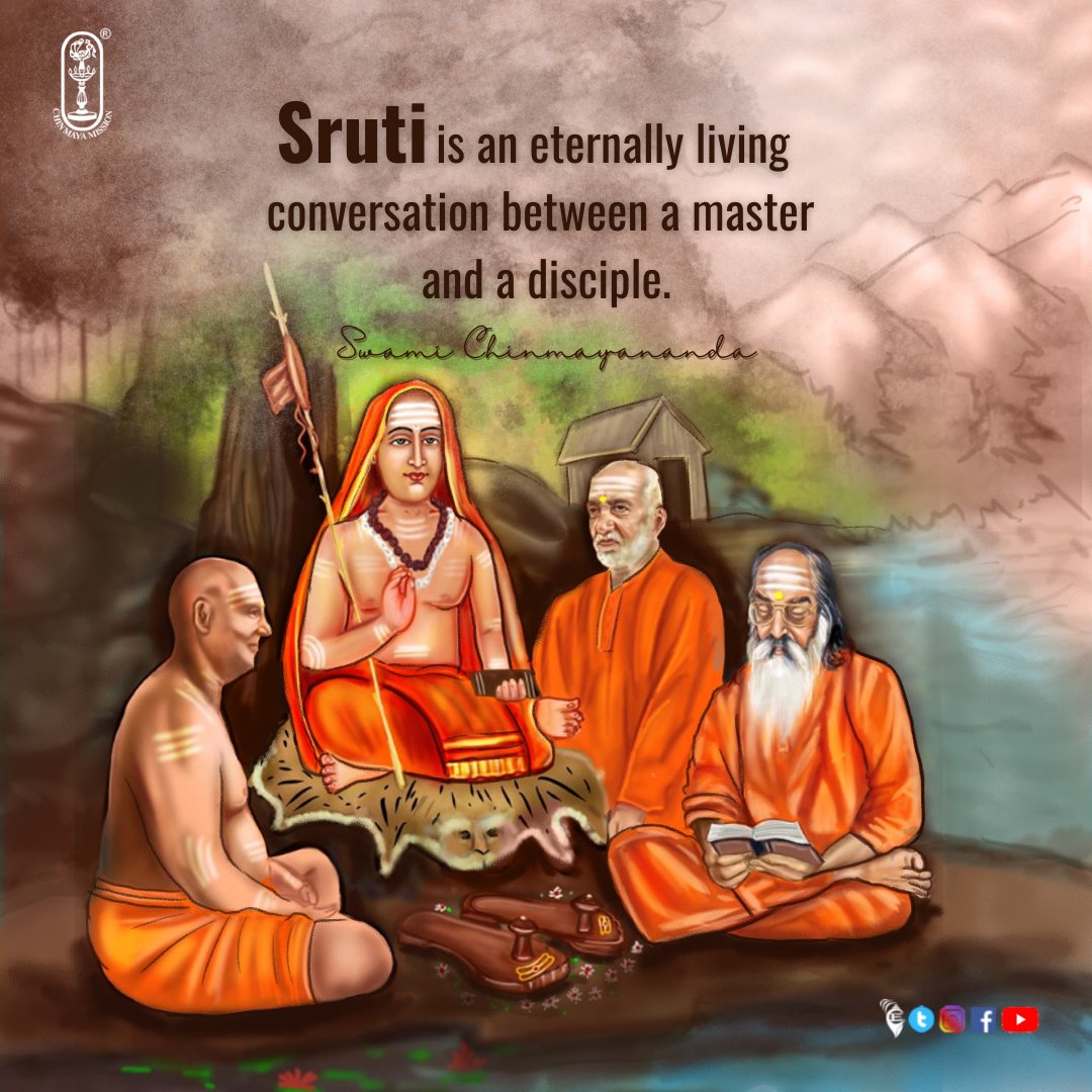 Chinmayananda's tweet photo. Sruti is an eternally living conversation between a master and a disciple.
- Swami Chinmayananda

#chinmayamission #chinmaya #sruti #chinmayaquotes #motivationalquotes #inspirational #mindfulness #spirituality #spiritual #spiritualawareness #life #motivational #motivation https://t.co/EEEQMN0Mnn