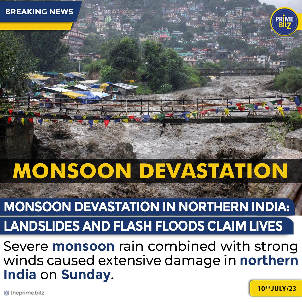 BitzTheprime's tweet photo. Monsoon Devastation in Northern India: Landslides and Flash Floods Claim Lives. #Monsoon2023 #NorthIndia #landslides #HimachalPradesh #JammuAndKashmir #MonsoonPatterns https://t.co/TMtHe0iQJF
