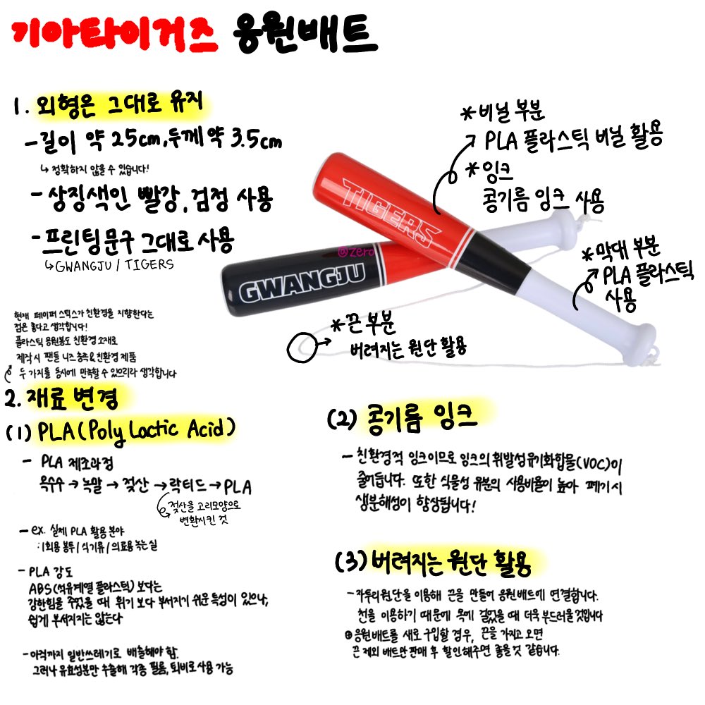 ti_gersssss_'s tweet photo. 기아타이거즈 응원 배트 이렇게 만들면 안되나?

가격은 물론 좀 많이 올라가겠지만…

팬들 니즈인 플라스틱 배트, 
그리고 기아가 추구하는 친환경 모두 잡으려면 
이렇게 하면 될 것 같은데.. https://t.co/RpF59YwGc5