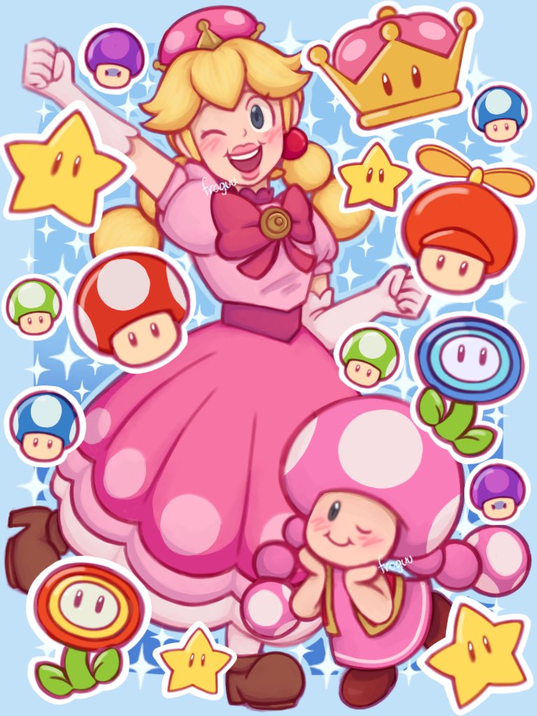 Froguu1's tweet photo. I need to stop posting art so early in the morning
#peachette #toadette #smbfanart https://t.co/uXyMLuNOSd