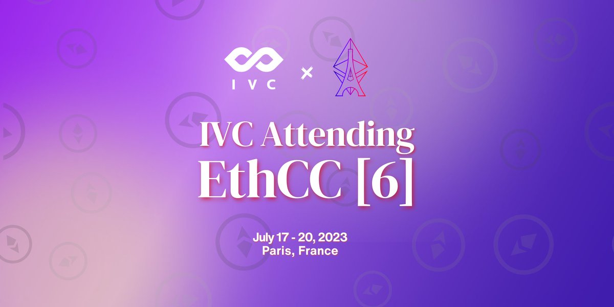 The #IVC Team will be attending this year's @EthCC 🎉 We look forward to meeting with fellow #Web3 investors and builders, and learning about the latest #blockchain developments around the world! If you will also be at the conference and would like to connect - let us know 👇