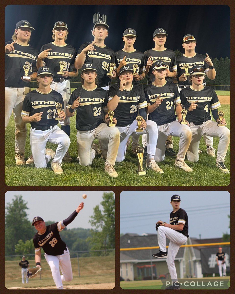 WIHitmen's tweet image. Thrilling 2-1 7️⃣th inning walk off against MF Strikezone for 🥇!
@stkklein26 was 💯 dialed in on the mound; 5 IP; 4 H; 2 BB; 3 K.
@PeytonKuehn18 closed it out with 2 IP; 1 H; 1 K. Kuehn was also 2/3. 
Steffel with 3 SB; Smith BB; Debaker with solid contact to score Smith! #team