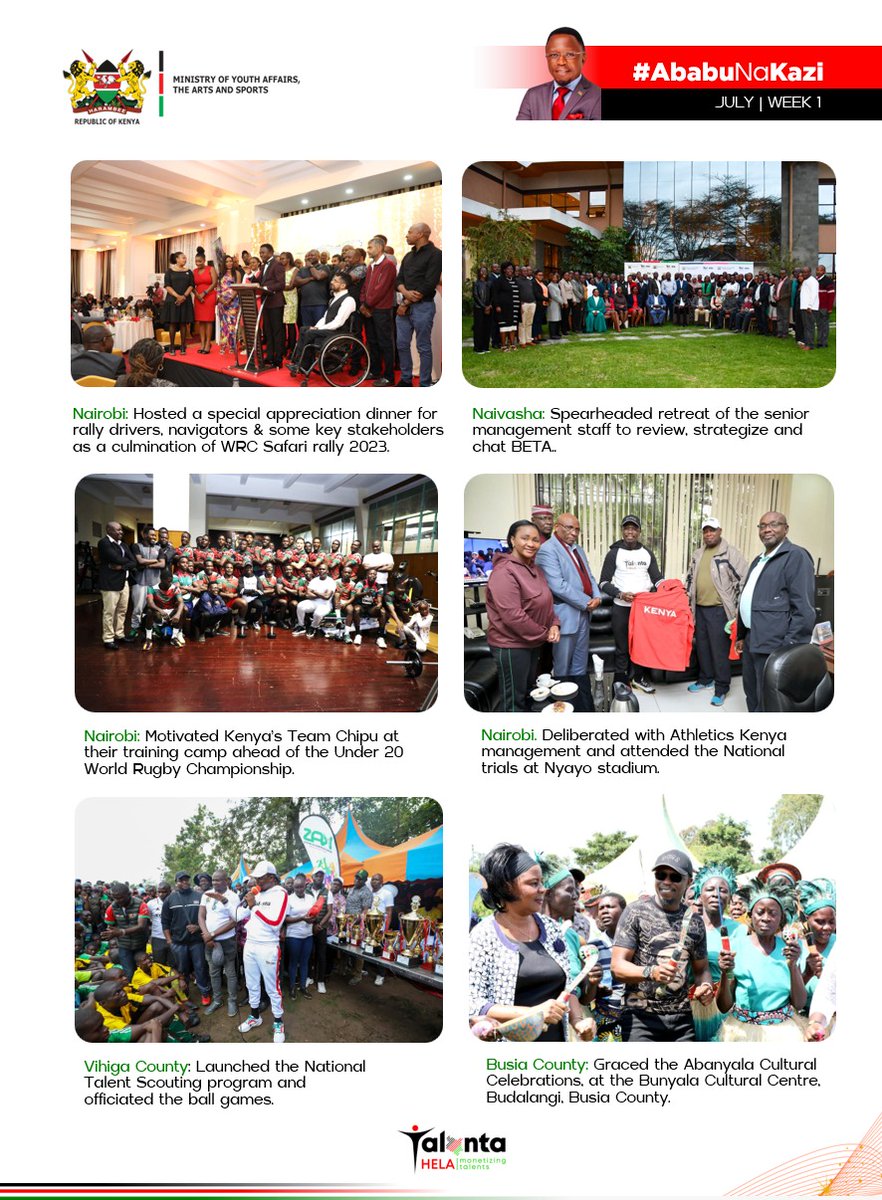 I Trust Pres. <a href="/WilliamsRuto/">William Samoei Ruto, PhD</a> when he said he knew what he was doing when he picked <a href="/AbabuNamwamba/">Amb Hon Ababu-Namwamba, EGH🇰🇪</a> to be CS for Sports. Everyone can feel the Sports activities in this Country. We can feel it all over.. Super CS is the busiest CS. Good job Hon. Ababu👏👏
#AbabuNaKazi
#TalantaHela