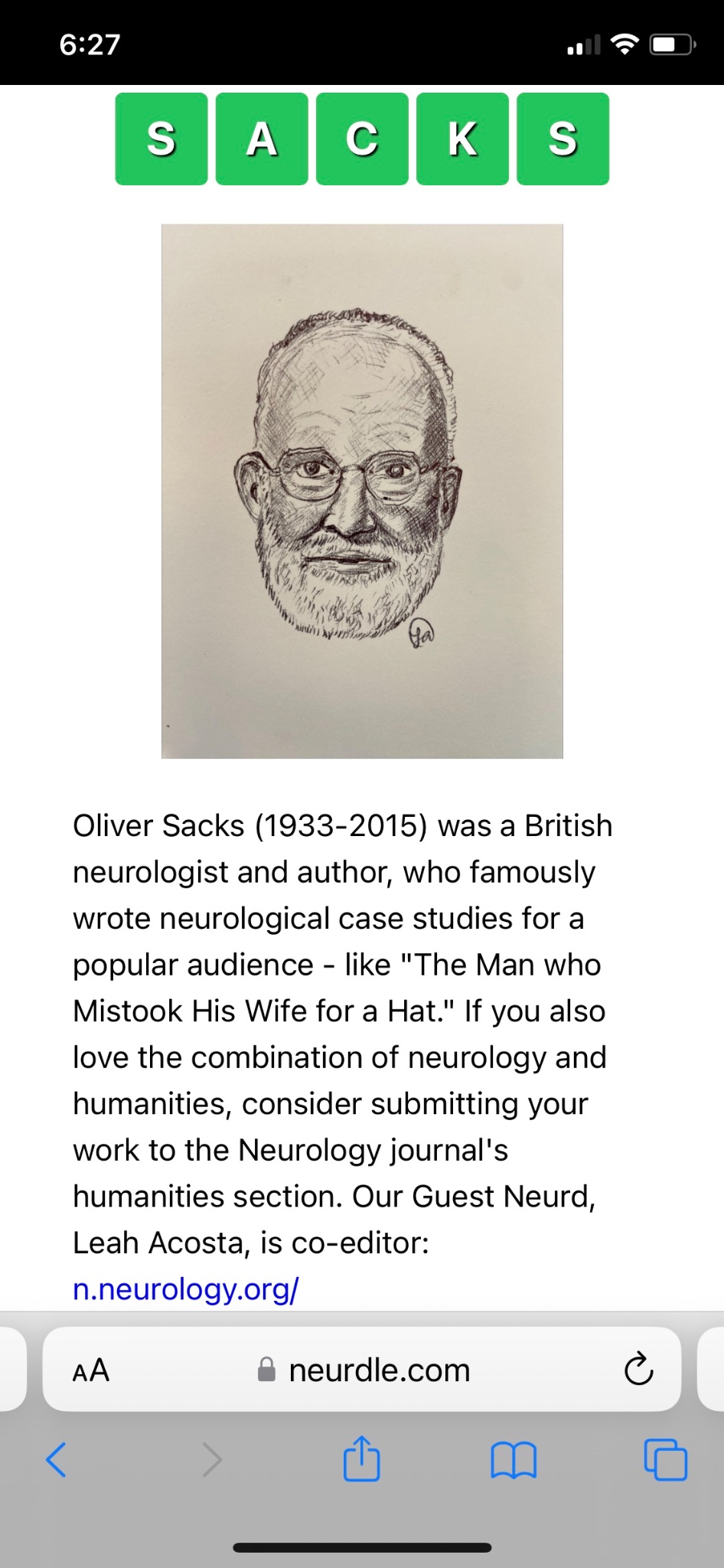 Happy belated birthday, Oliver Sacks!  