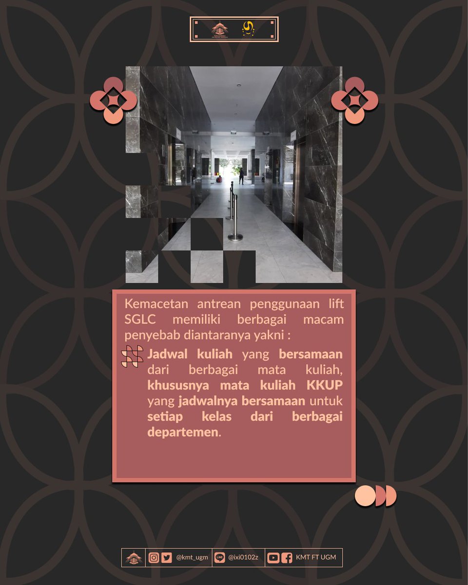 kmt_ugm's tweet photo. [SURAM#1 : PENGENNYA BIAR CEPET TAPI MALAH BIKIN TELAT (LIFT SGLC)]

✨Assalamu'alaikum Warahmatullahi Wabarakatuh✨

Bunga mawar bunga tulip
Rupa-rupa warnanya
SGLC emang punya lift
Tapi sayang banyak begalnya https://t.co/1Ns3fENtt2