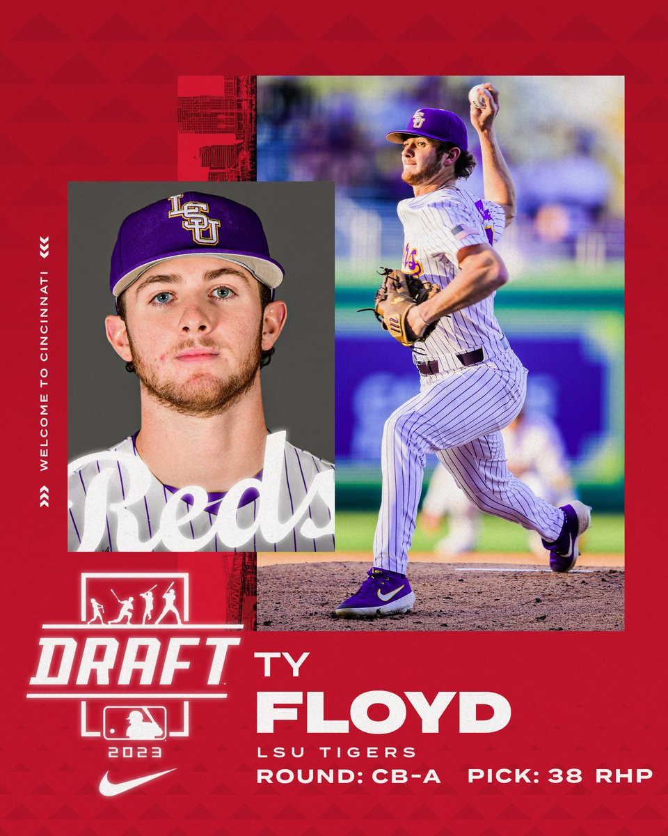 With the 38th pick in the 2023 #MLBDraft, the Cincinnati Reds select RHP Ty Floyd. Welcome to Reds Country, Ty‼️