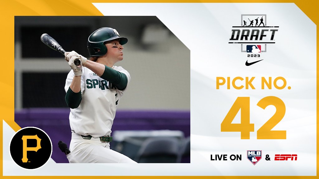 With the 42nd pick, the @Pirates select @MSUBaseball shortstop Mitch Jebb, No. 46 on the Top 250 Draft Prospects list. Watch live: atmlb.com/44DKVbZ