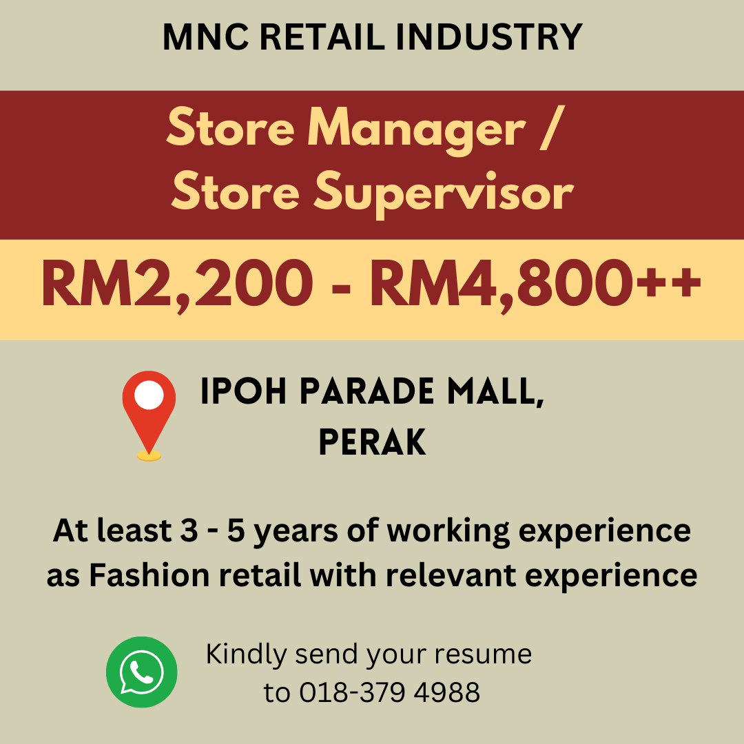 aalya2212's tweet photo. MNC Sports Retail Industry w good career prospect‼️We're open vacancies for higher positions. If you meet the requirements, apply now 🔥 https://t.co/c2FyFmjC7f 
@nakkerjaMY @twtkerjakosongg @kerjakosong_MY_ @kerja_kosongMY @newjobvacancymy @kerjakosong123 @KerjaOh @sebarkerja https://t.co/Bq4Z6wf4Kc