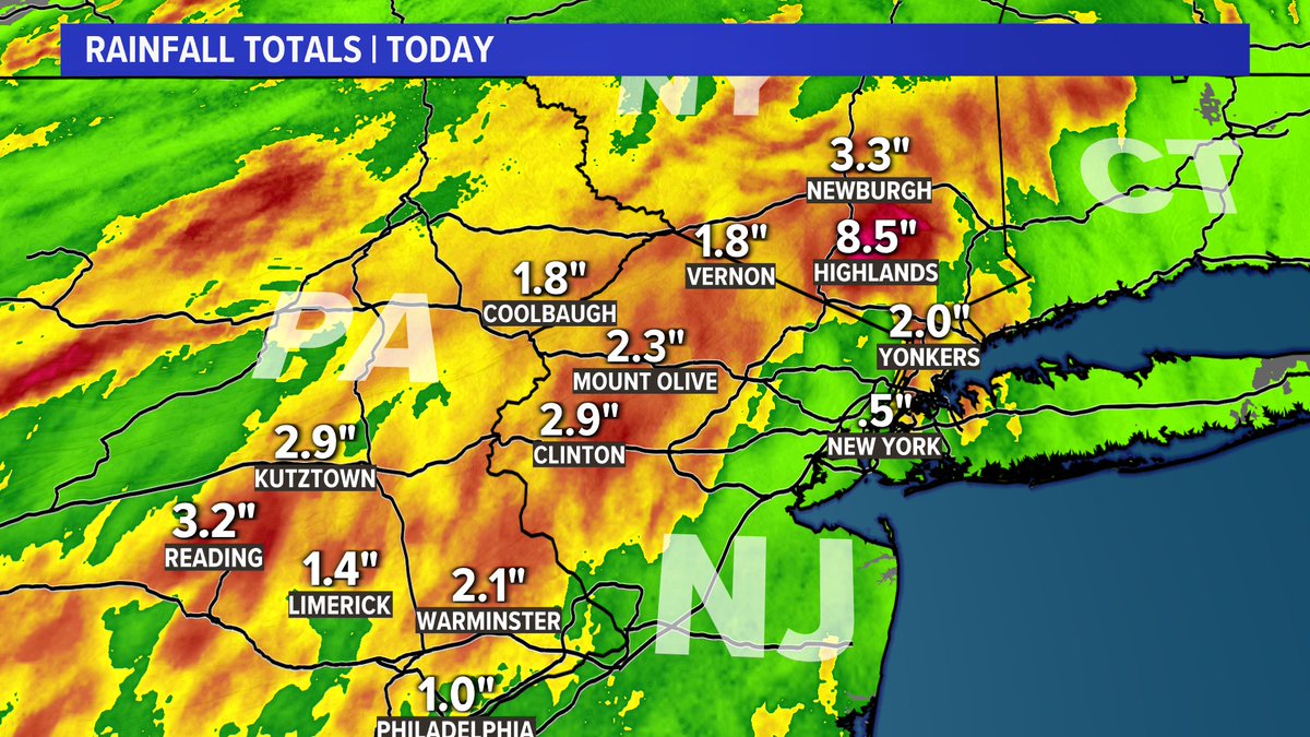 pcavlin's tweet photo. Some parts of the Hudson Valley received a MONTH'S worth of rain in a few hours today...

#HVwx #NYwx #weather #flooding #Flood #NewYork https://t.co/3xF9BaTdrg