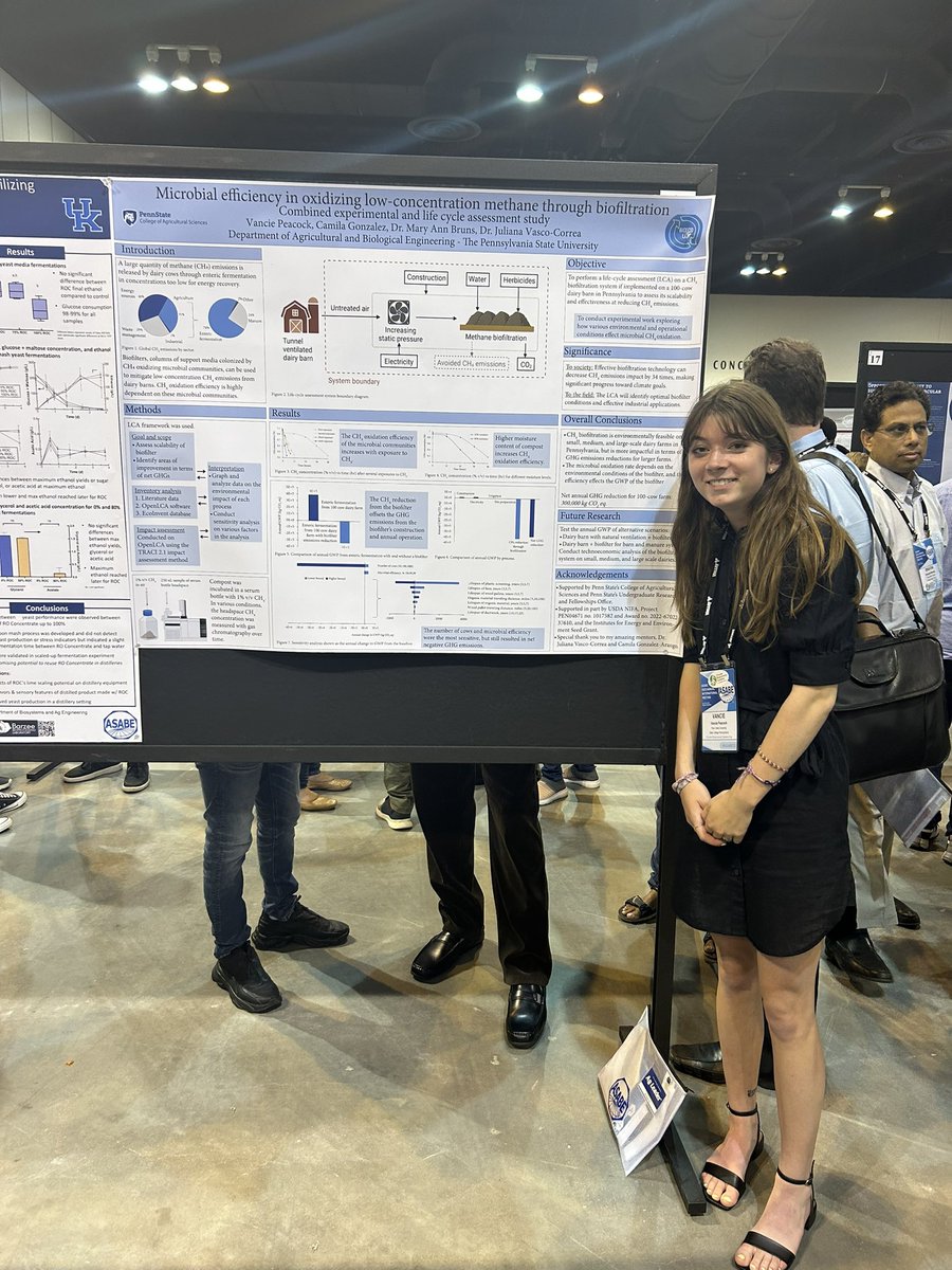 BioecoLab's tweet image. Vancie Peacock had a great audience on her poster on LCA of methane biofiltration at #ASABE23 AIM