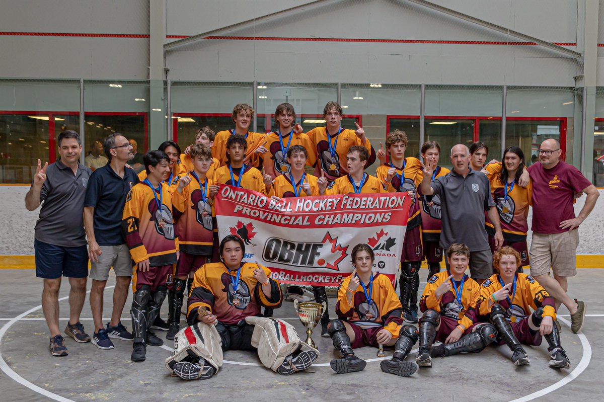 OBHFBallHockey's tweet photo. U18 AAA 🥇🏆 Withrow Knights

#ballhockey #obhf #ontarioballhockey https://t.co/COxKecNd9X