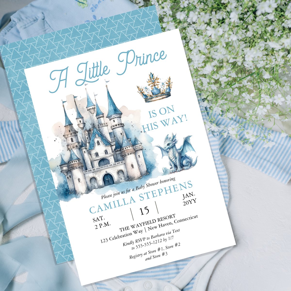 'A Little Prince Is On His Way!' Baby Shower Invitation

zazzle.com/a_little_princ…

#RoyalBabyShower
#RegalCelebration
#LittlePrinceOnHisWay
#FairytaleInspiredDesign
#MajesticBabyShower
#ElegantRoyaltyTheme
#CelebrateLikeRoyalty
#zazzlemade
#holidayhearts
#bluebabyshower