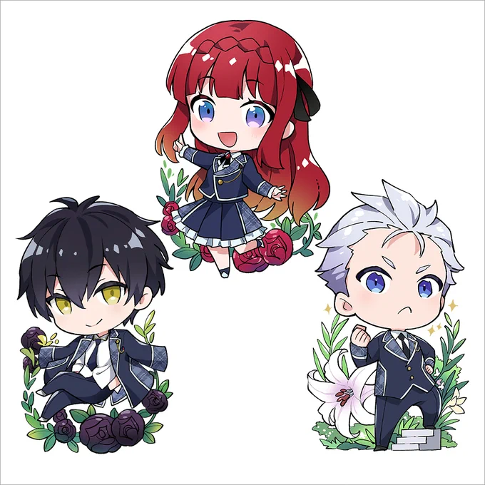 \キャラクターイラスト公開/ 【9月9日発売】 悪党一家の愛娘、転生先も乙女ゲームの極道令嬢でした。 ミニアクリルスタンド(全3種)  #あくまな 初グッズは 全高約7センチのアクリルスタンド! 各キャラクターごとに特典が付く豪華仕様です  ご注文はこちらから 